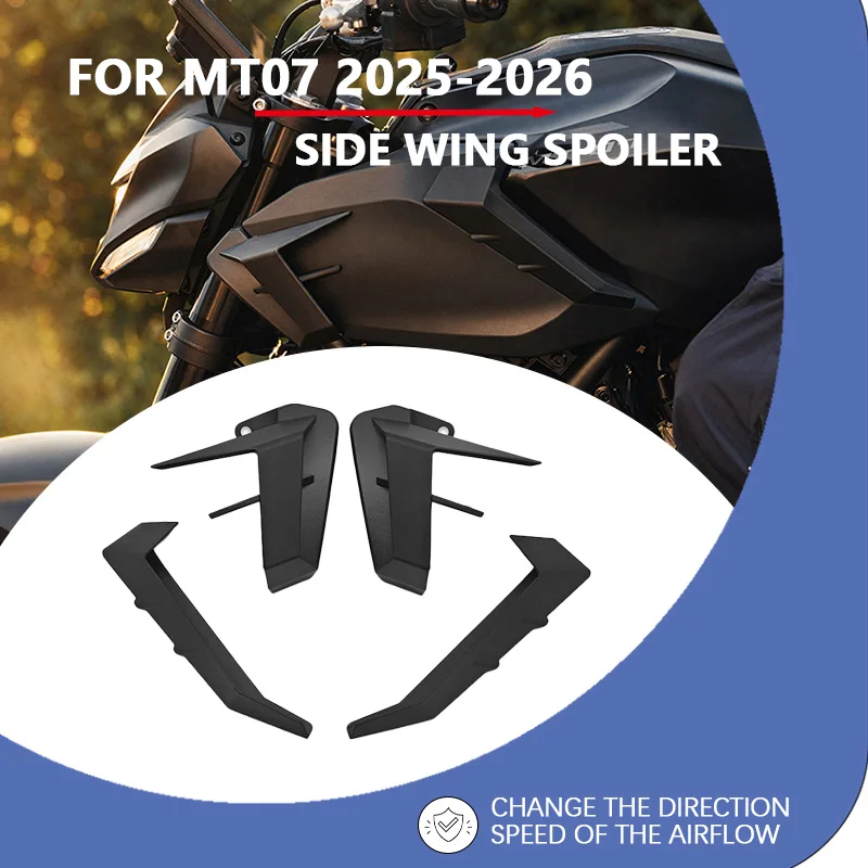 

For Yamaha MT-07 mt07 2025 2026 New Motorcycle Side Wings Side Spoiler Fairings Fixed Wings Aerodynamic Winglets MT07