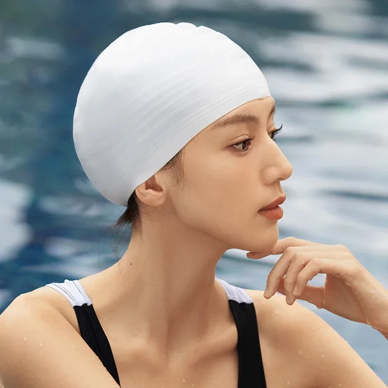 Brand Adlut Printed Silicone Swimming Cap Non-slip Comfortable Pool Swim Hat for Women Long Hair Men Bonnet De Natation Femme