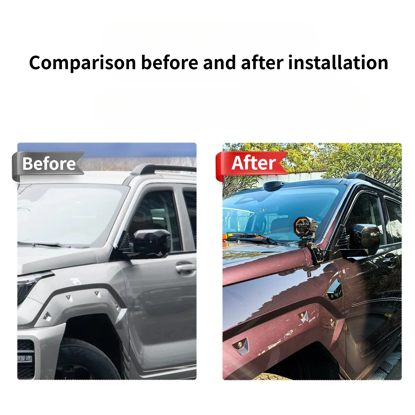 For Tank 400 2024-2026 Car A-Pillar Expansion Bracket Modification Hood Quick-Release Dual Light Spotlight Bracket  Accessories