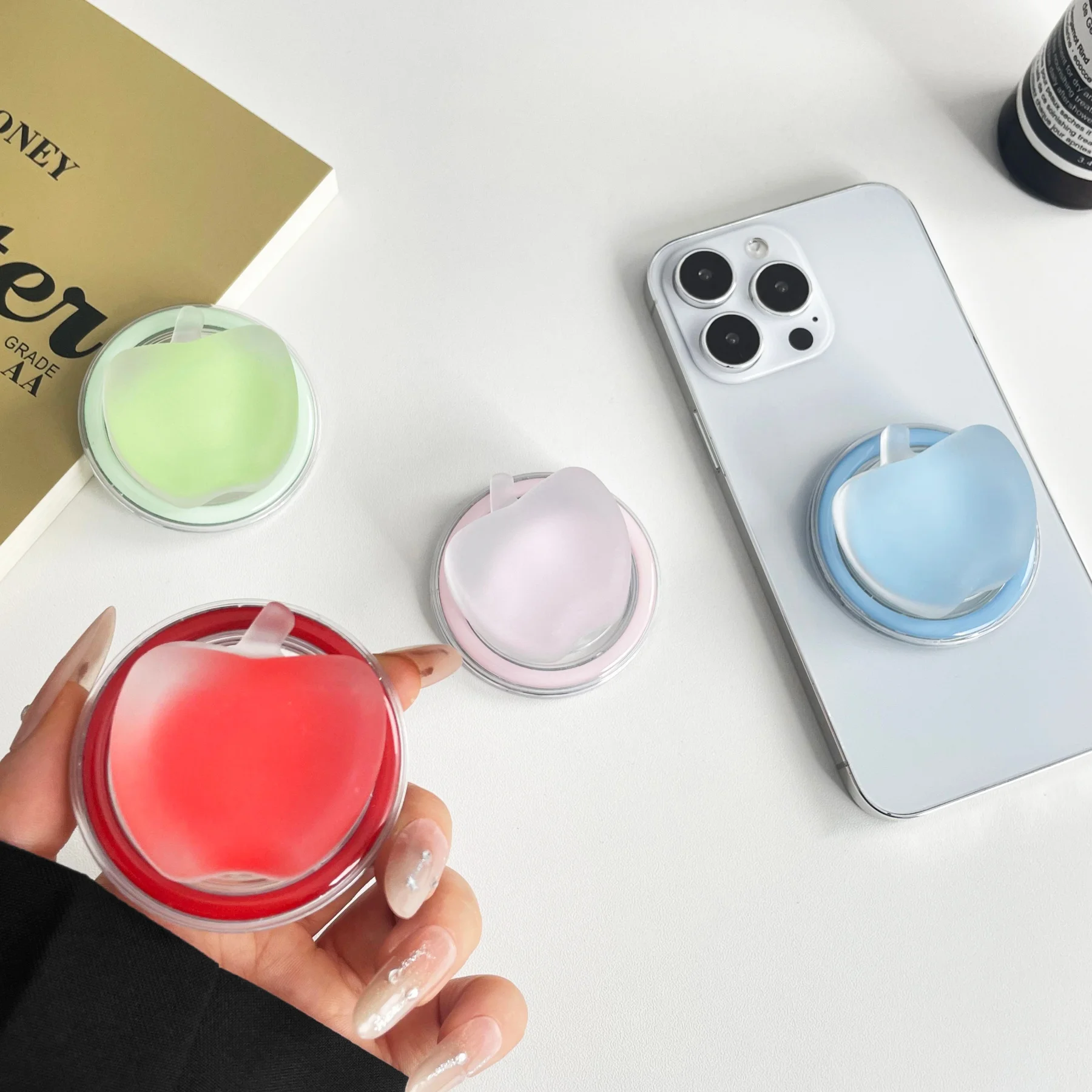 

Cute Korean Candy Colors 3D Jelly Fruit Magnetic Phone Holder Griptok Support for IPhone Samsung Cases Grip Tok Socket Bracket