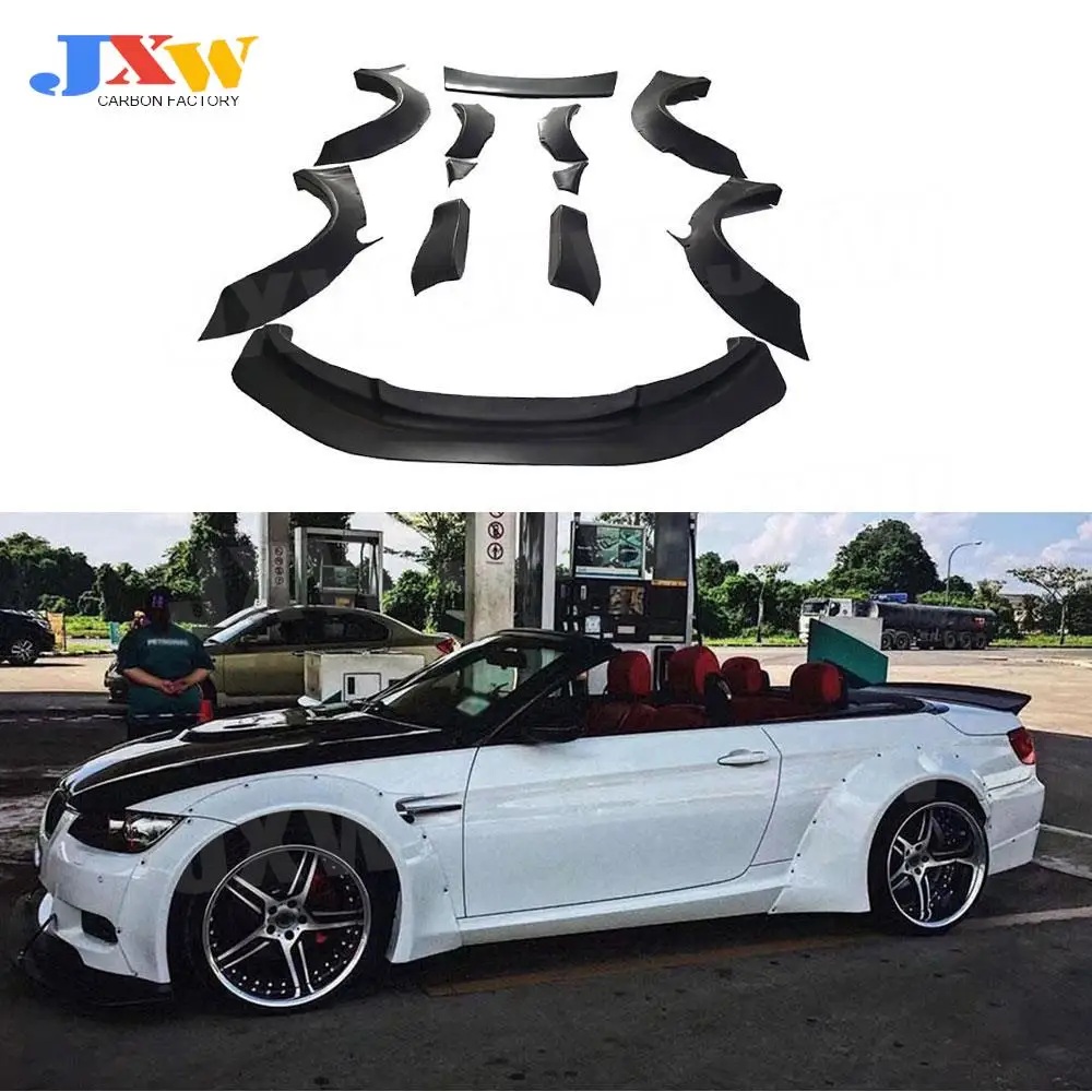 High Quality Carbon Fiber Raer Bumper Lip And Side Wheel Eyebrows Exterior Decoration Trims For BMW 3 Series E92 M3 2007-2012