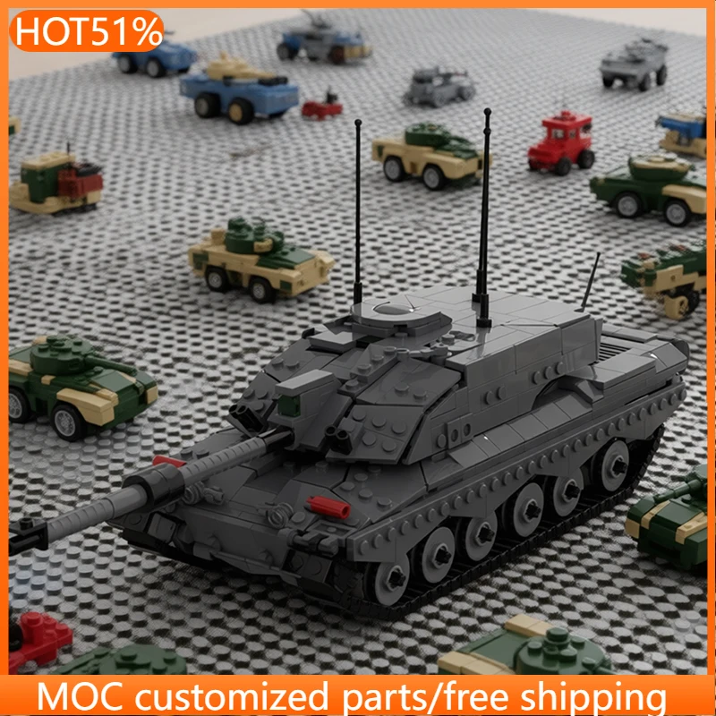 

1049 деталей: Модель военного танка Challenger MOC, модульный конструктор, популярная технология DIY, подарок для мальчика на праздник