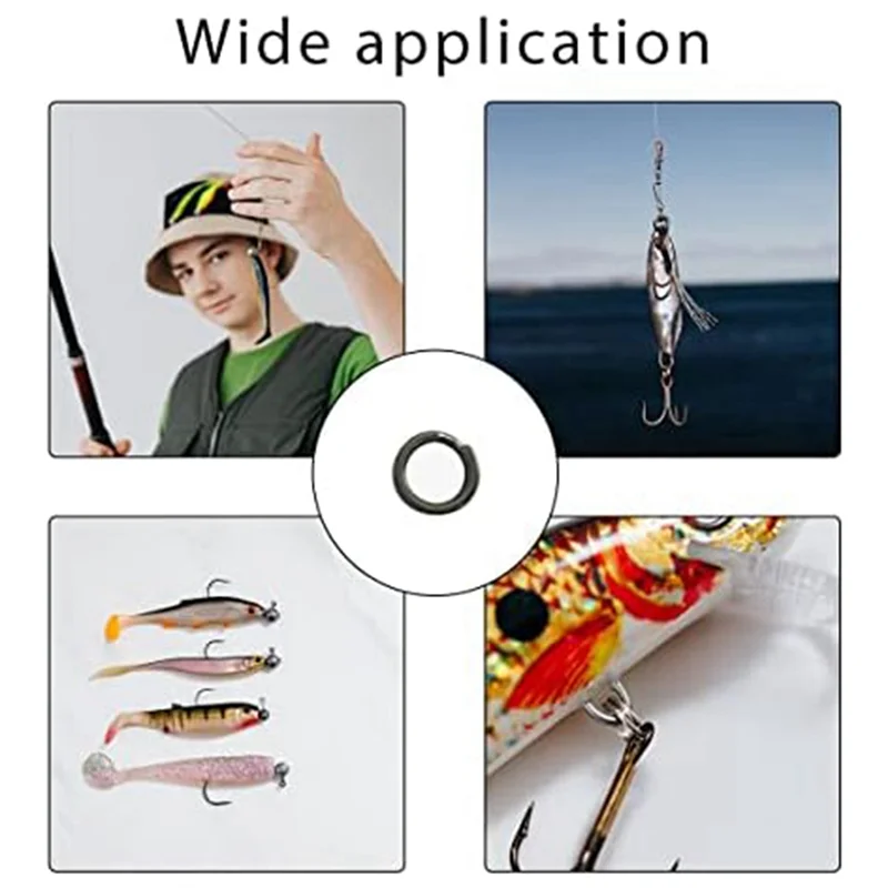 

A29Z-500Pcs Stainless Steel Fishing Split Rings,Fishing Heavy Duty Lure Rings
