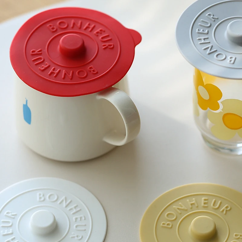 Tapas de silicona a prueba de polvo para tazas, tapa de ventosa de sellado, reutilizable, a prueba de fugas, accesorios para tazas de té y café