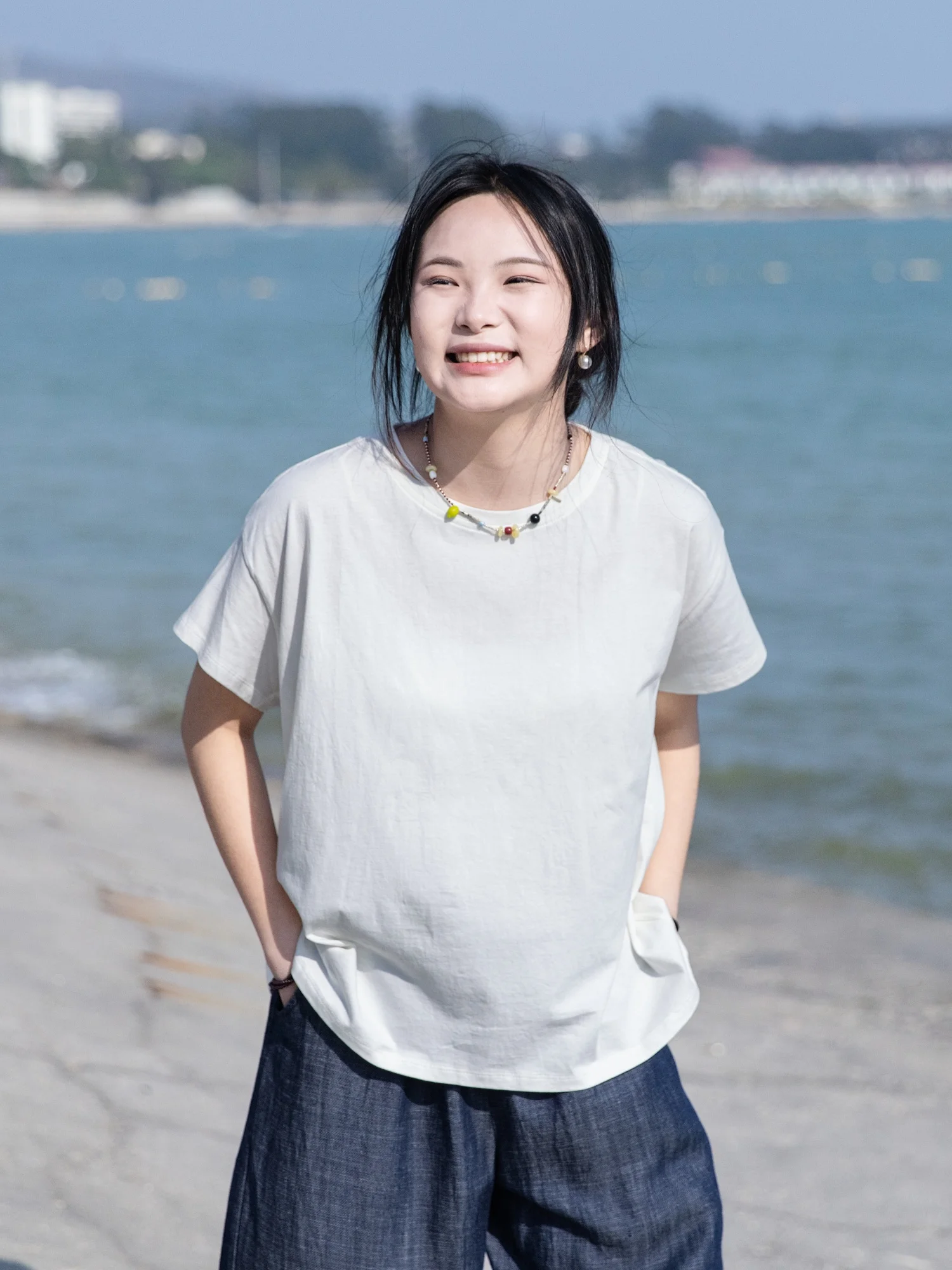 

Женская летняя футболка Yuwenti: шикарная повседневная модель из хлопкового вельвета, белая, с коротким рукавом, свободного кроя, с заниженной линией плеч