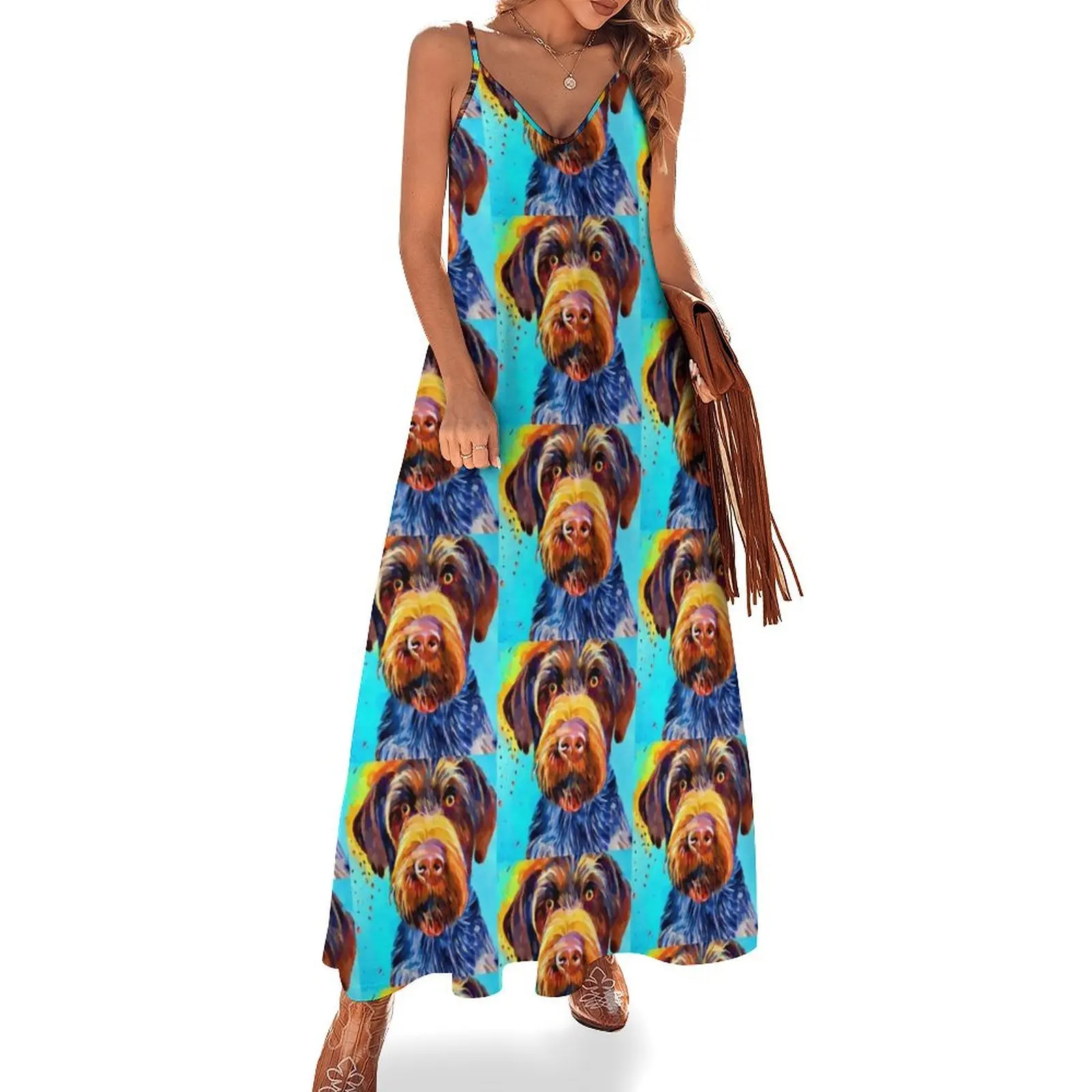 

Wirehaired Pointing Griffon 4 Sleeveless Dress long dress women dresses summer woman 2024 Party dresses for women
