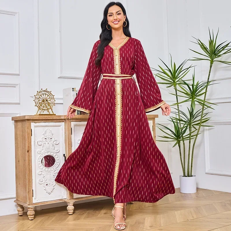 

Мусульманское платье Тонкое темпераментное платье Дубай Полная длина с длинным рукавом Мягкая Абая Дубай Турция Мусульманские исламские халаты Платья для женщин