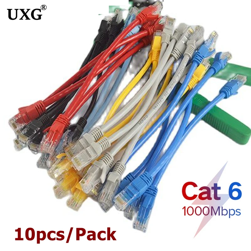 10szt Krótki CAT6 RJ45 CAT 6 CAT6e RJ 45 Ethernet Router sieciowy Modem Kabel męski do męskiego RJ45 Patch LAN Kabel 15cm 30cm 0.5