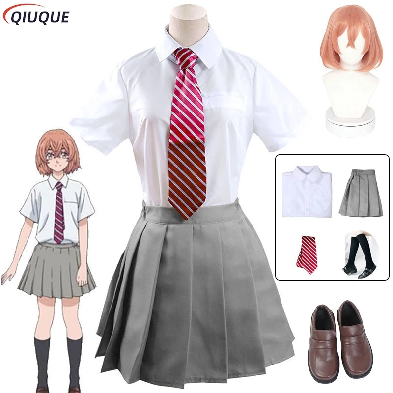 Tachibana Hinata Cosplay Costume Wig Shoes Women JK School Uniform Outfits Suit Halloween Anime Clothes