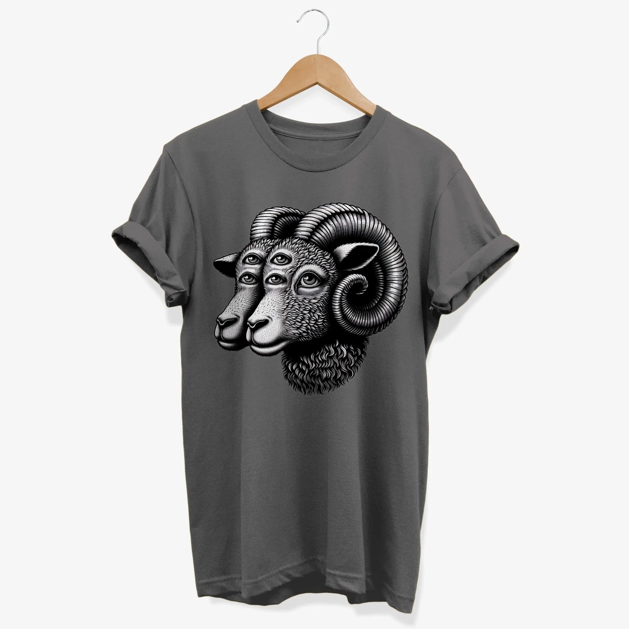 Weirdcore Bighorn Sheep T-shirt: Psychedelic Psychedelic Graphic T-shirt Learn Graphics West Need To Love You Science Basics Top