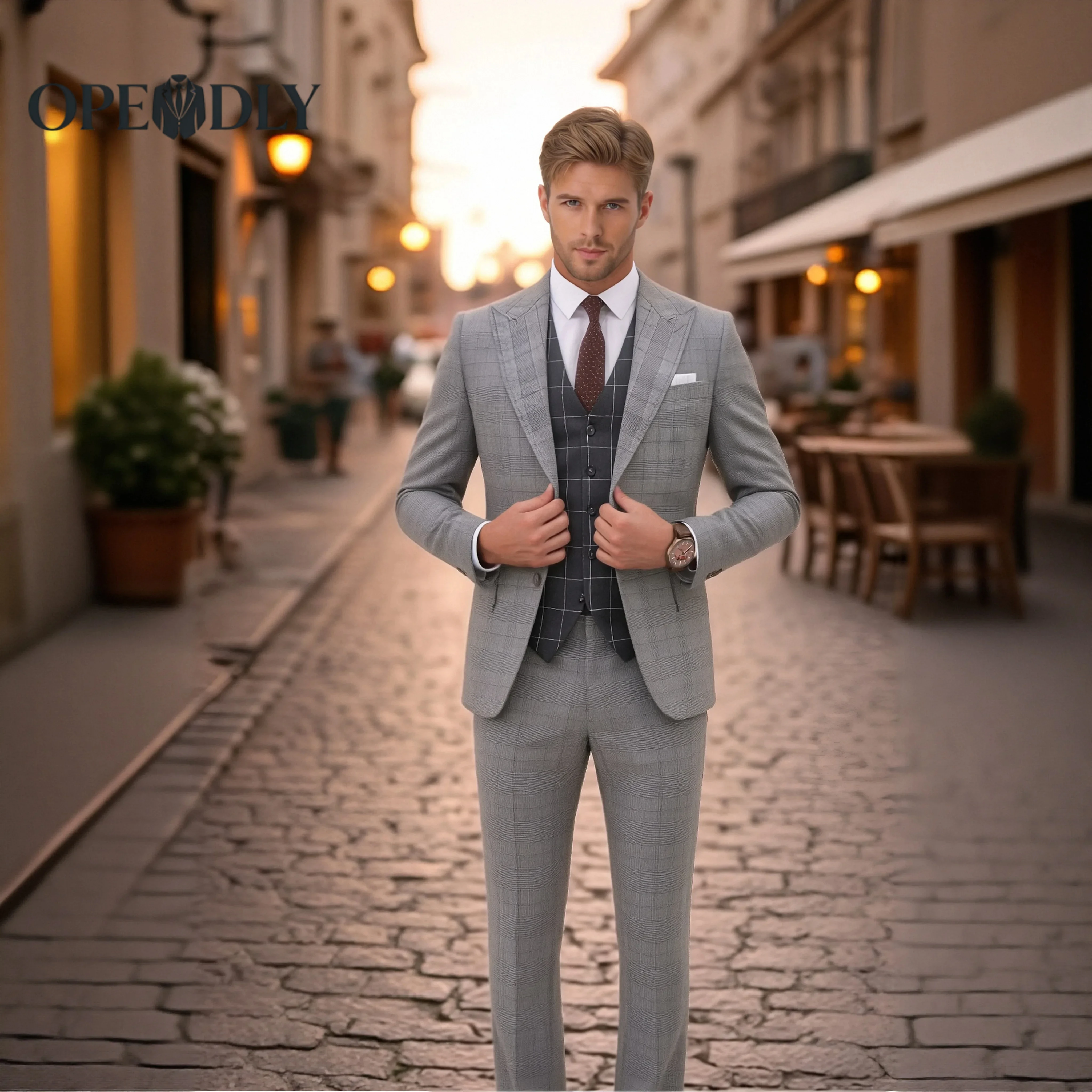 

Slim Fit Three Piece Suit Custom Made for Men Wedding Tuxedo Blazer Vest Pants Groomsmen and Business Attire