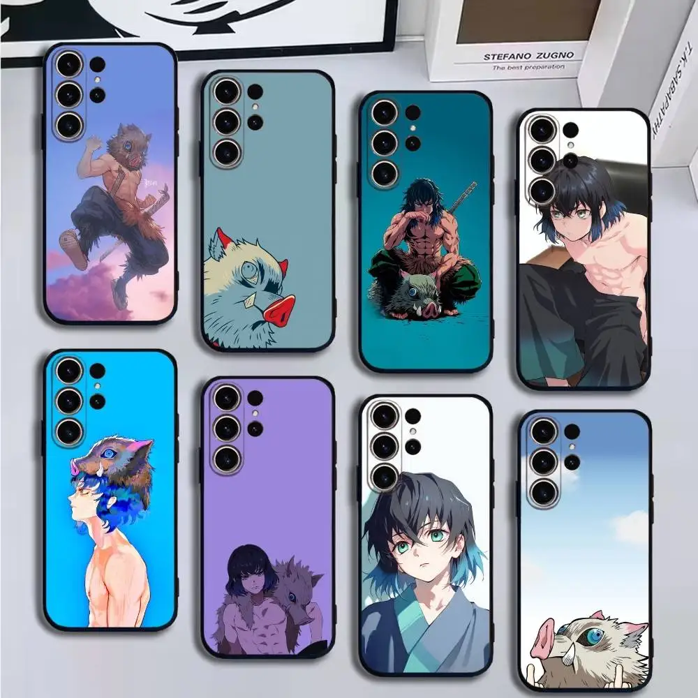 

Anime Hashibira Inosuke Phone Case For SamsungS25,24,21,22,23,30,Ultra,20,Plus,Fe,Lite,Note,10,9,Soft Black Cover