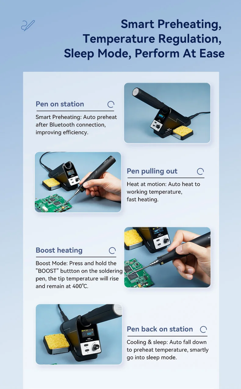 TS1C Cordless Soldering Station MINIWARE 45W Mini USB Electric Welding Iron with Digital Display Tool Set