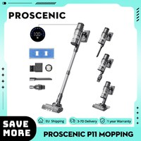 Proscenic P11 Mopping Cordless Vacuum Cleaner 35KPa Suction 5-Stage Filtration System 2000mAh Detachable Battery 50 Mins Runtime