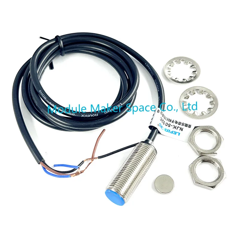 NJK-5002C Hall Effect Sensor Proximity Switch NPN 3-Wires Normally Open + Magnetic Line Magnet 6V-36V DC Dia 12mm DIY Metal