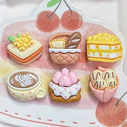 6/12pcs 2.2cm Cute Resin Dessert Coffee Cake Refrigerator Magnets DIY Kawaii Fridge Whiteboard Cute Fridge Sticker Kitchen Decor
