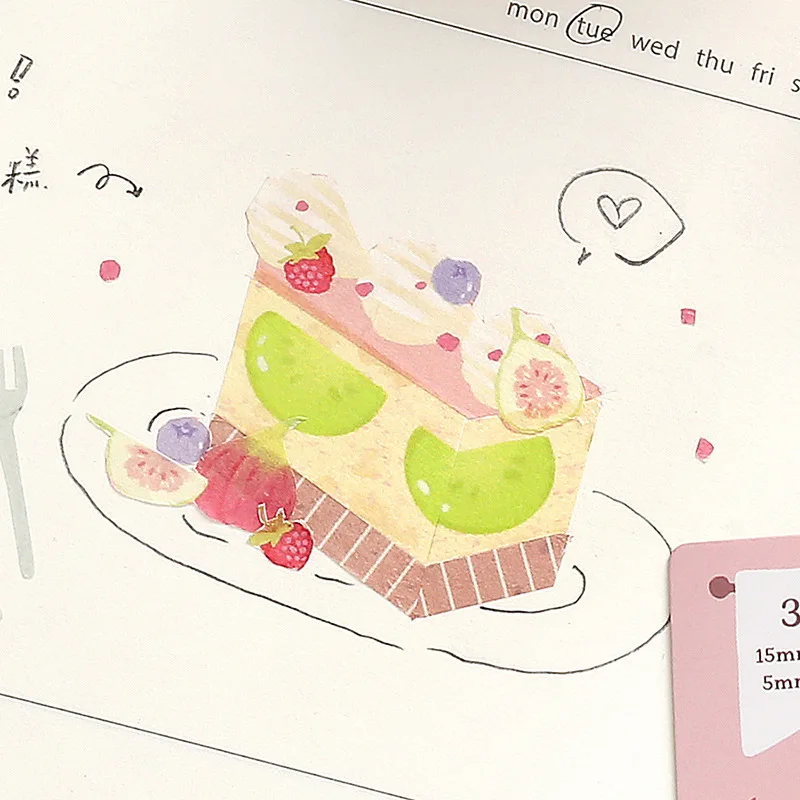 3 ロール/セットかわいいデザートラボシリーズ装飾粘着テーププランナーハンドブック DIY スクラップブックジャーナルコラージュ素材ステッカー