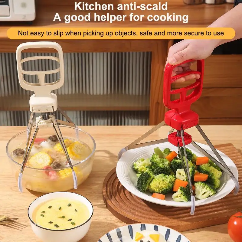 

Anti Scald Plate Gripper - Non Slip Heat Resistant Kitchen Gadgets | Hot Plate Gripper Clips Tongs | For Pan Pot Bowl Dish