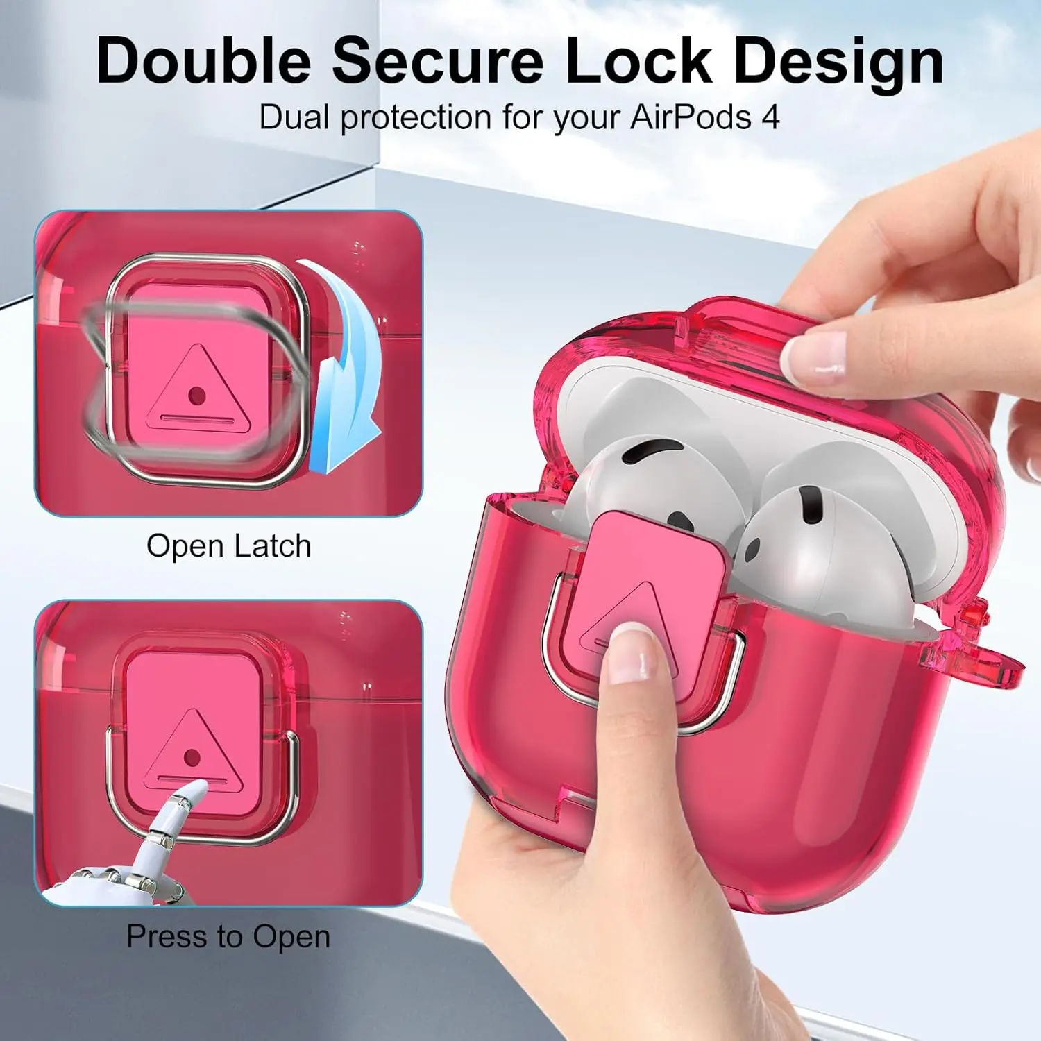 Nueva Funda con soporte de interruptor de TPU para Airpods 4th USB-C (2024) Funda con Kit de limpieza y Funda con diseño de soporte para teléfono para Airpods 4th Cover