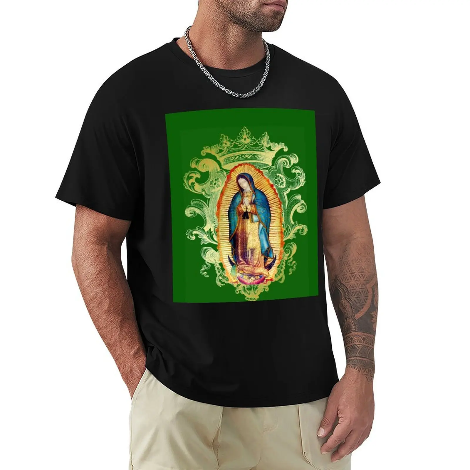 

Our Lady of Guadalupe Mexican Virgin Mary Mexico Aztec Tilma 20-102 T-Shirt customs summer shirt Clothing mens designer clothes