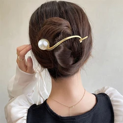 Korean Metal Butterfly Pearl Hair Clips Hairpins Fashion Sweet Ponytail Clip Barrettes Hairgrips Headwear Women Hair Accessorie