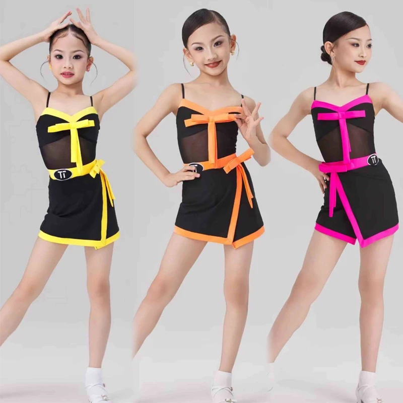 Kids Latin Dance Competition Costume For Girls Latin Dance Performance Dress Children Professional Dancing Clothes SL13401
