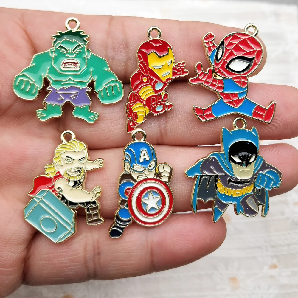 10pcs Cartoon Movie Charm for Jewelry Making Enamel Phone Keychain Earring Pendant Diy Accessories Alloy Metal Gold Plated