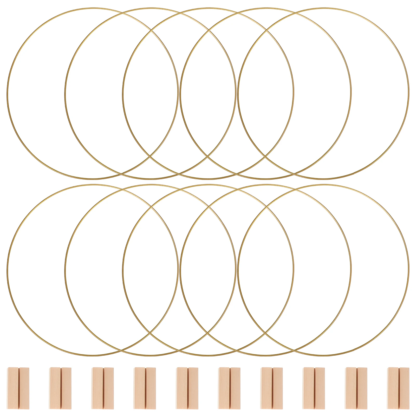 

10 Sets 30cm Golden Wreath Hoops Metal Flower Rings Craft Materials DIY Table Decorations Wedding Centerpieces Sturdy Smooth