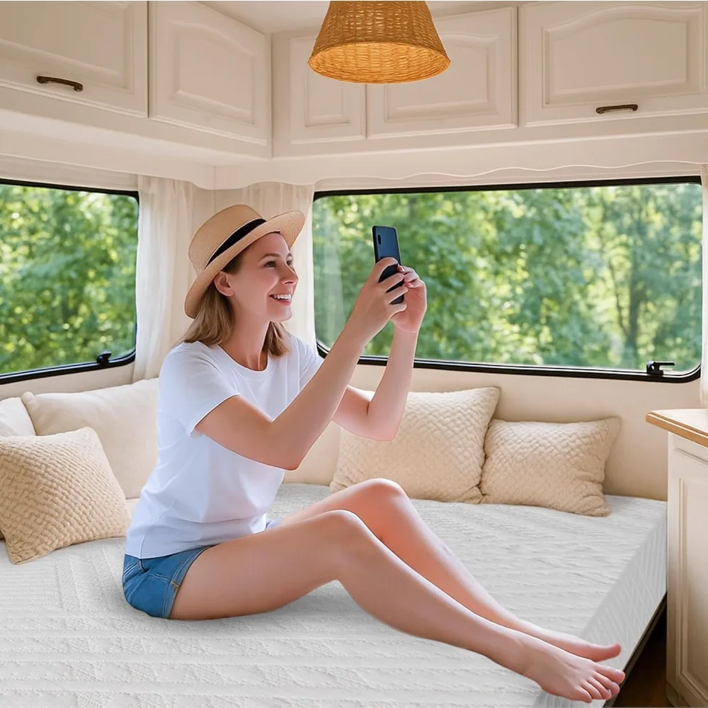 Materasso per camper corto da 10 pollici King, materasso verde gel rinfrescante per camper, camper e rimorchi, certificato certificato certifico USA, progettato e come