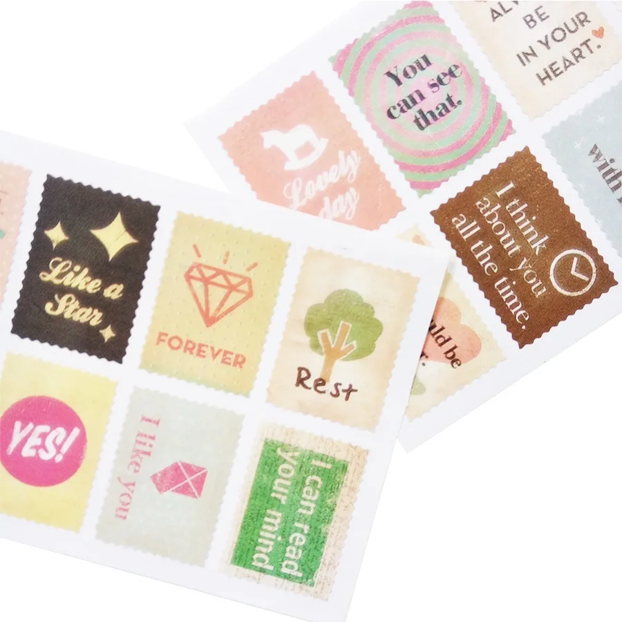 5packs/lot Vintage Stamp Vanilla Sticker Romantic Love Paper Sticker Decoration DIY Ablum Diary Scrapbooking Label Toys Sticker