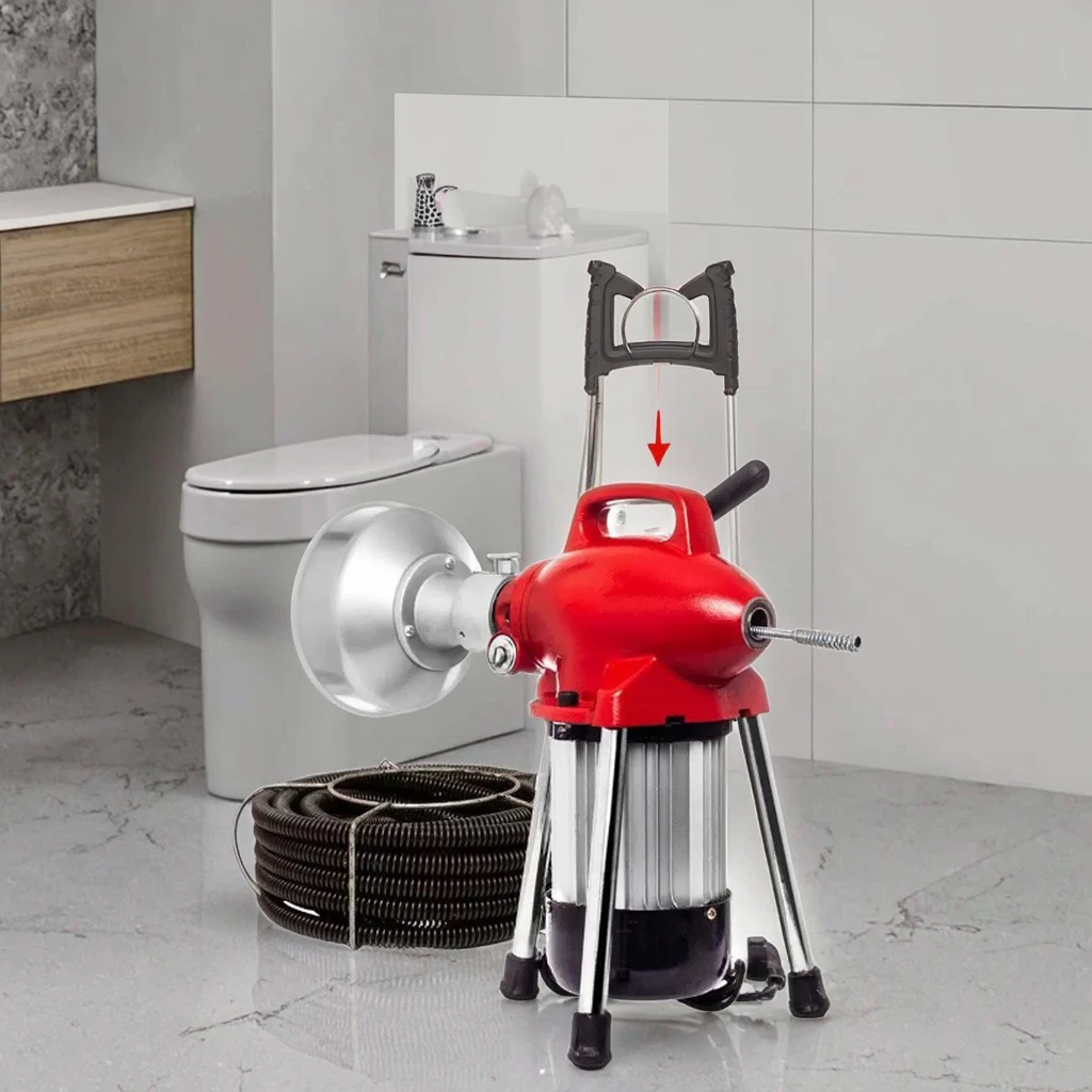 370W Sewer Snake Drain Auger Cleaner Machine to Removes Cream and Residue on Pipe Walls