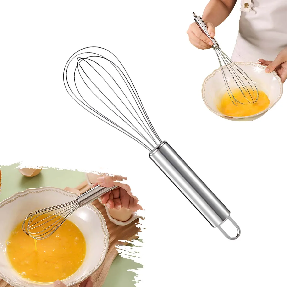 Schneebesen aus Edelstahl, manueller Handheld-Teig- und Sahnemixer, kreatives Backwerkzeug für die Küche, Milchschaum-Mischkopf