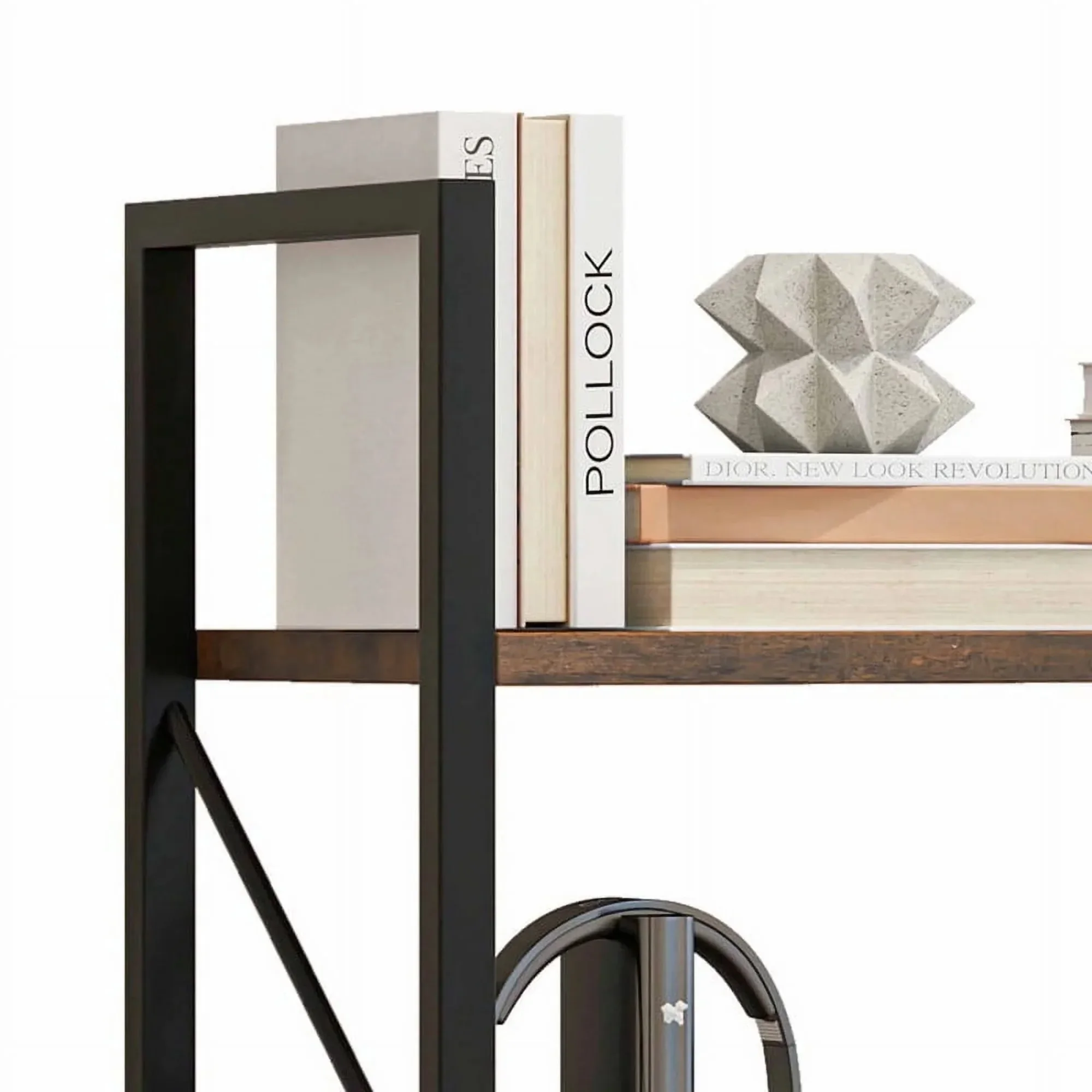 5-уровневая промышленная книжная полка 62-дюймовый коричневый, органайзер для хранения книжного шкафа с лестницей для гостиной и домашнего офиса