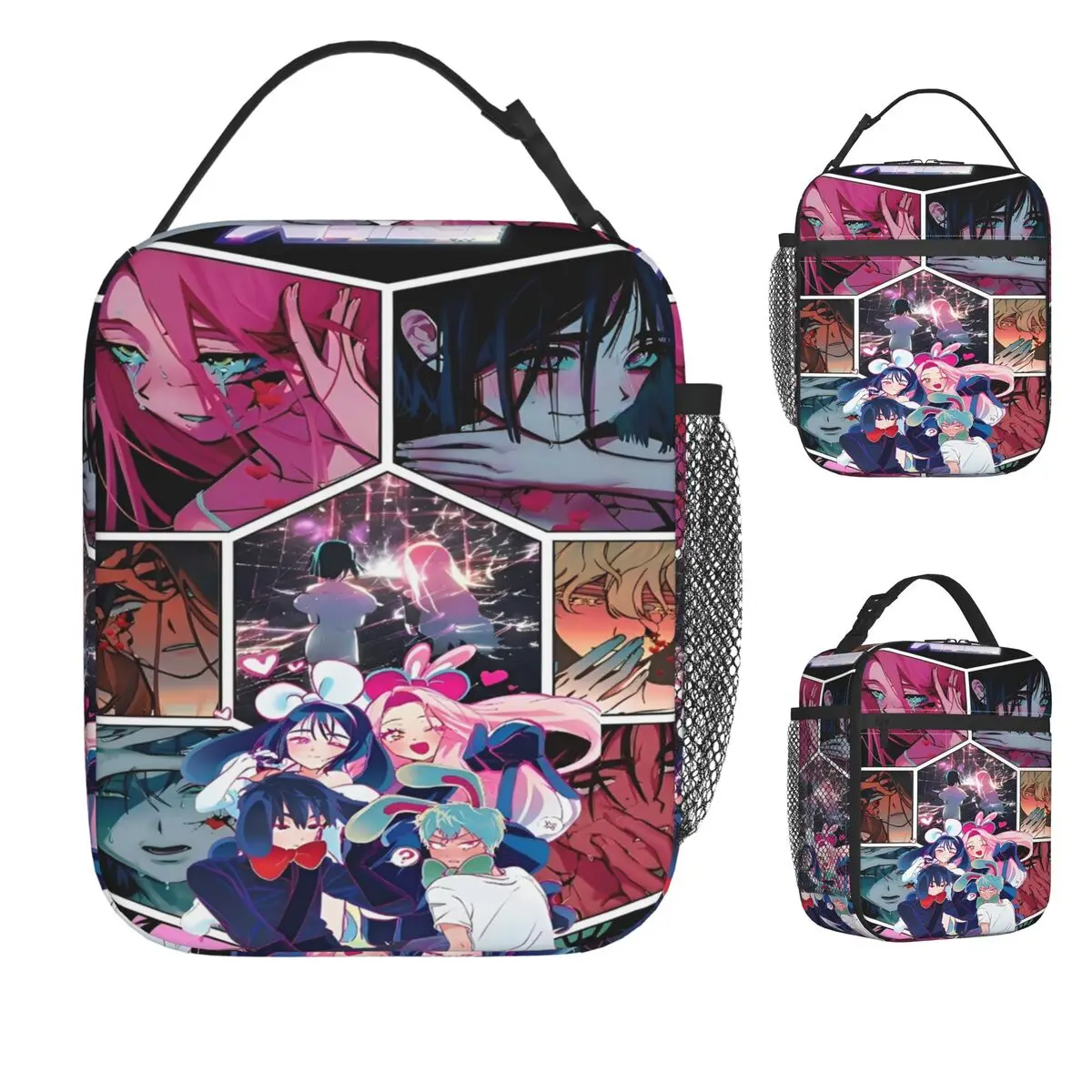 

Сумка для обеда с персонажем аниме инопланетянина, милый ланч-бокс, дорожная портативная термосумка на молнии для обеда, сумка-холодильник на заказ