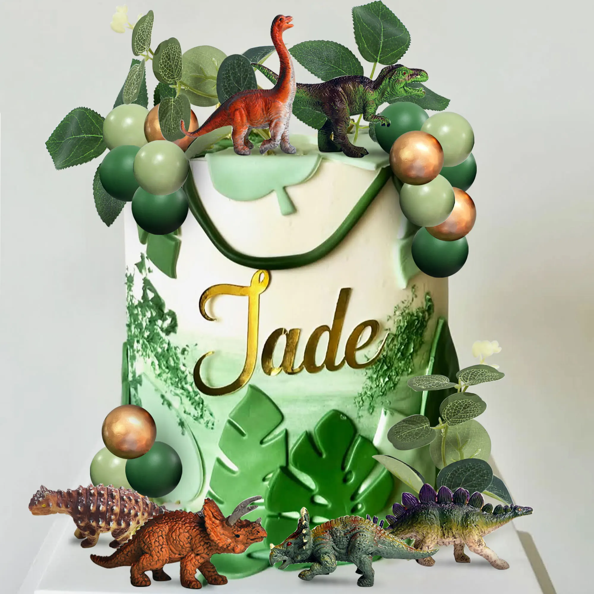 Decoraciones para tarta de dinosaurio LaVenty, adorno para magdalenas de dinosaurio, adornos para tarta de pequeño dinosaurio para cumpleaños, suministros para fiesta de Baby Shower