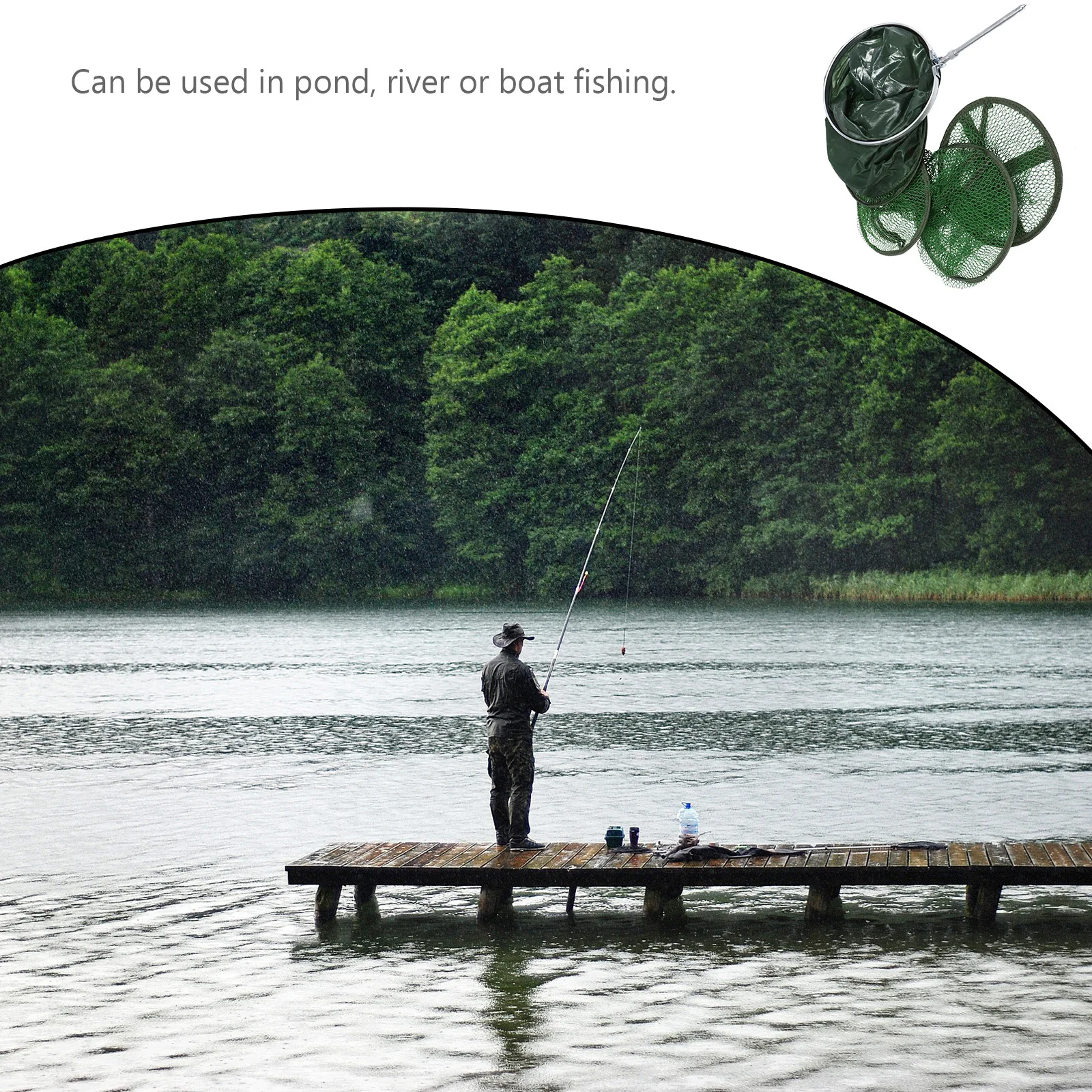 

1pc Round Folding Fish Container Premium Mesh Cage For Pond River Boat Fishing Durable Catch Net Little Fish Landing Tool