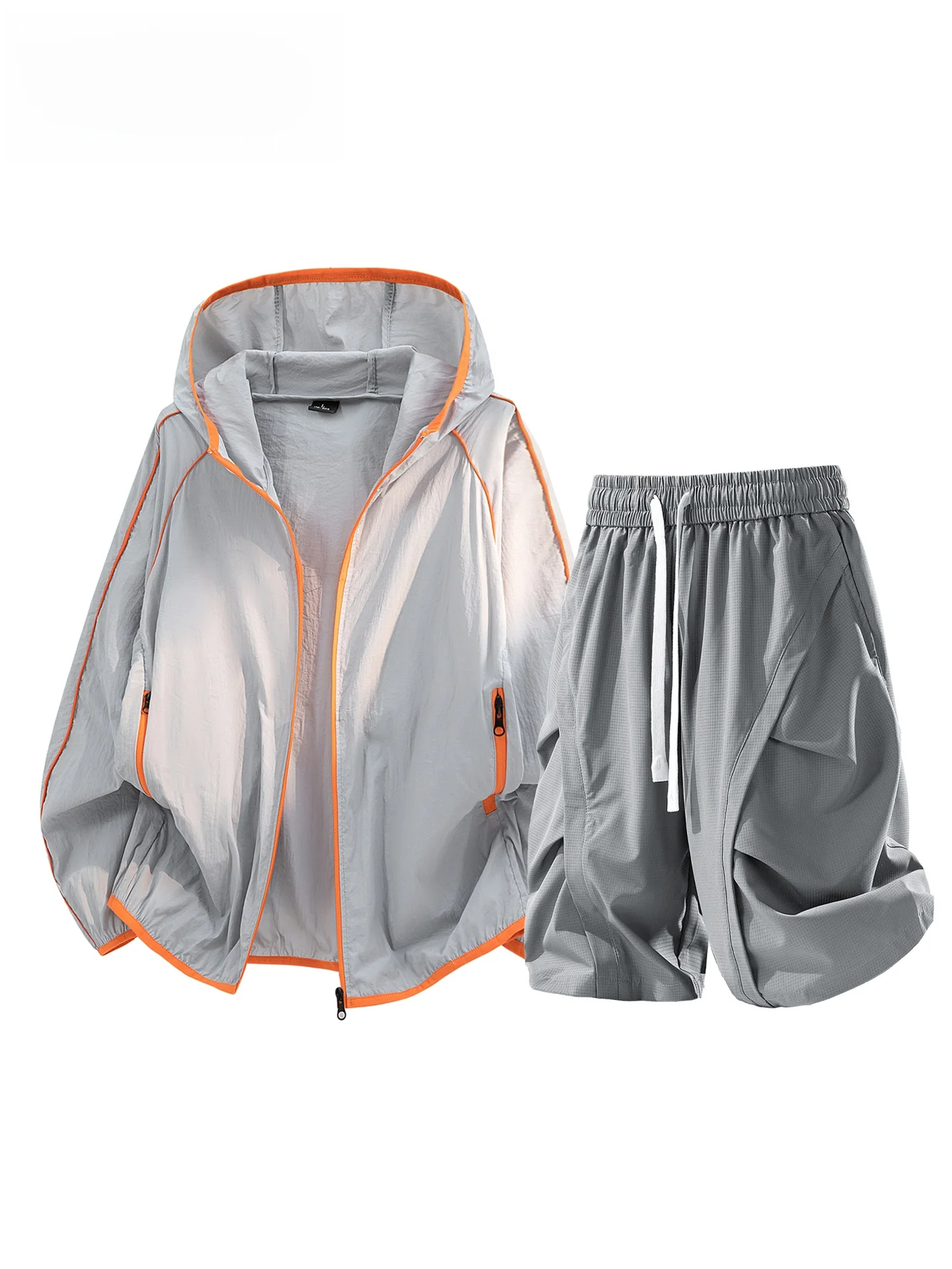 アイスシルクメンズ夏用薄手アウトドア釣り日焼け止めスーツカップルお揃い軽量通気性カジュアルスポーツウェア