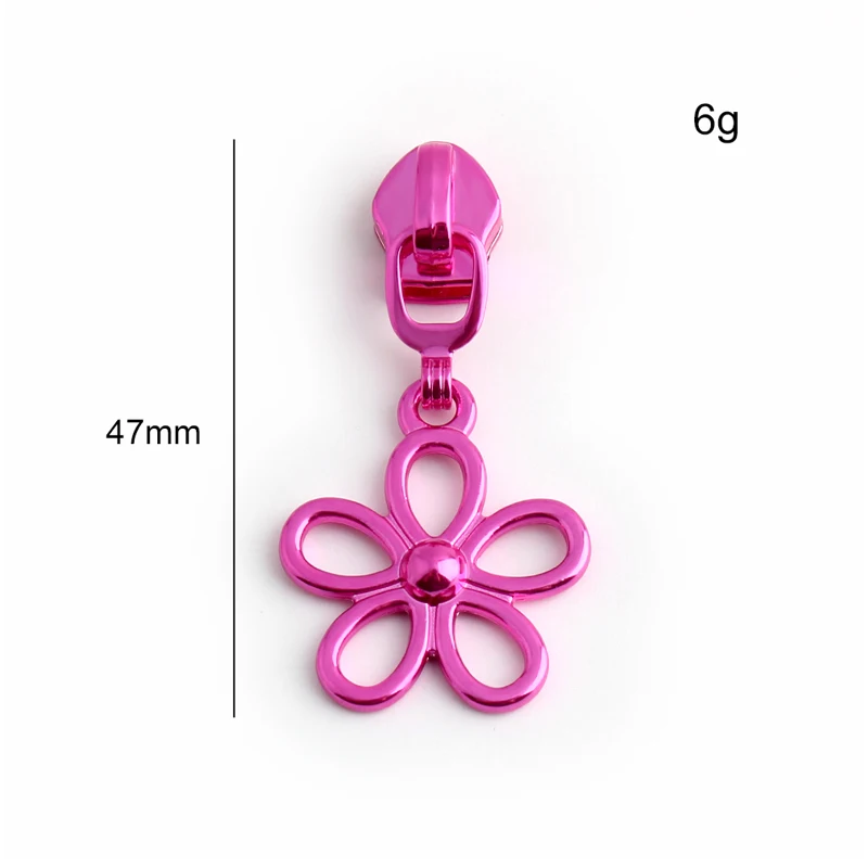 5PCS/2 yards Plumeria metal 5# nylon sewing puller slider bag clothes shoes pillow DIY zipper handicraft accessories