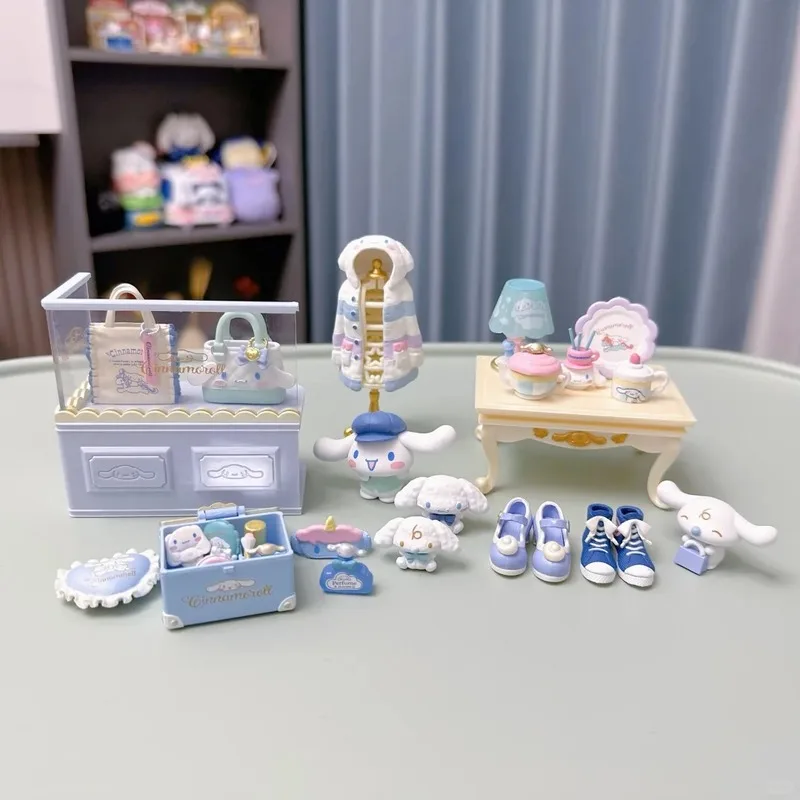 

Rement Cinnamoroll Style Shop Series Miniature Scene Collection Model Desktop Ornaments Simulation Model Toy Birthday Gif
