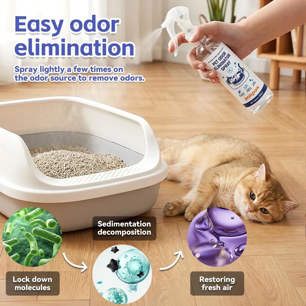 Pet Odor Eliminator Spray Natural Pet Deodorizer Spray Cat Litter Urine Smell Remover Odor Neutralizer Freshener for Dogs
