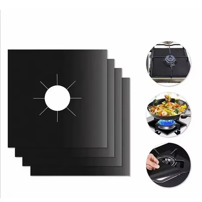 2/4/8Pcs Gas Stove Protector Cooker Lid Liner Cleaning Pad For Kitchen Cookware Accessories Piece Reusable Boiler Hood Protectiv