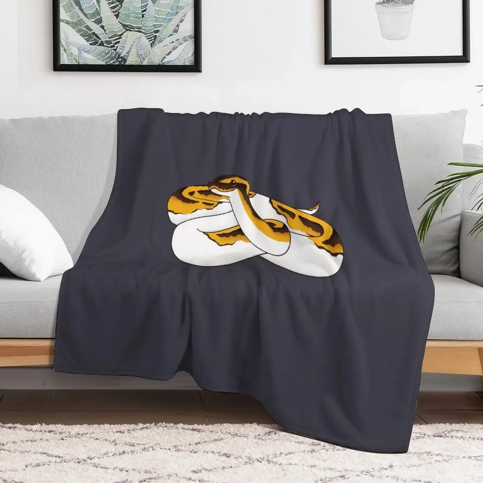 Piebald Ball Python Illustration Throw Blanket Tourist wednesday Decorative Beds Luxury Blankets