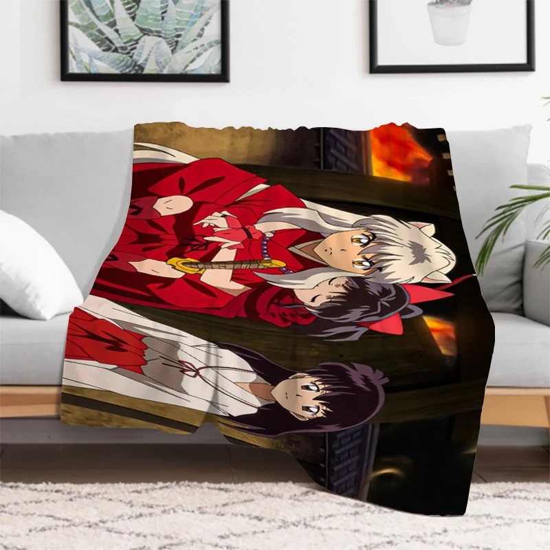 Anime Inuyasha Catnap Fleece Blanket Fluffy King Lid Sofa Blankets & Throws Microfiber Bedding Knee Bed Throw Decorative Soft