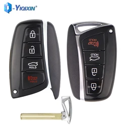 YIQIXIN – coque de clé télécommande à 4 boutons pour Hyundai Azera 2015, 2016, 2017, 2018, couvercle de lame non découpé