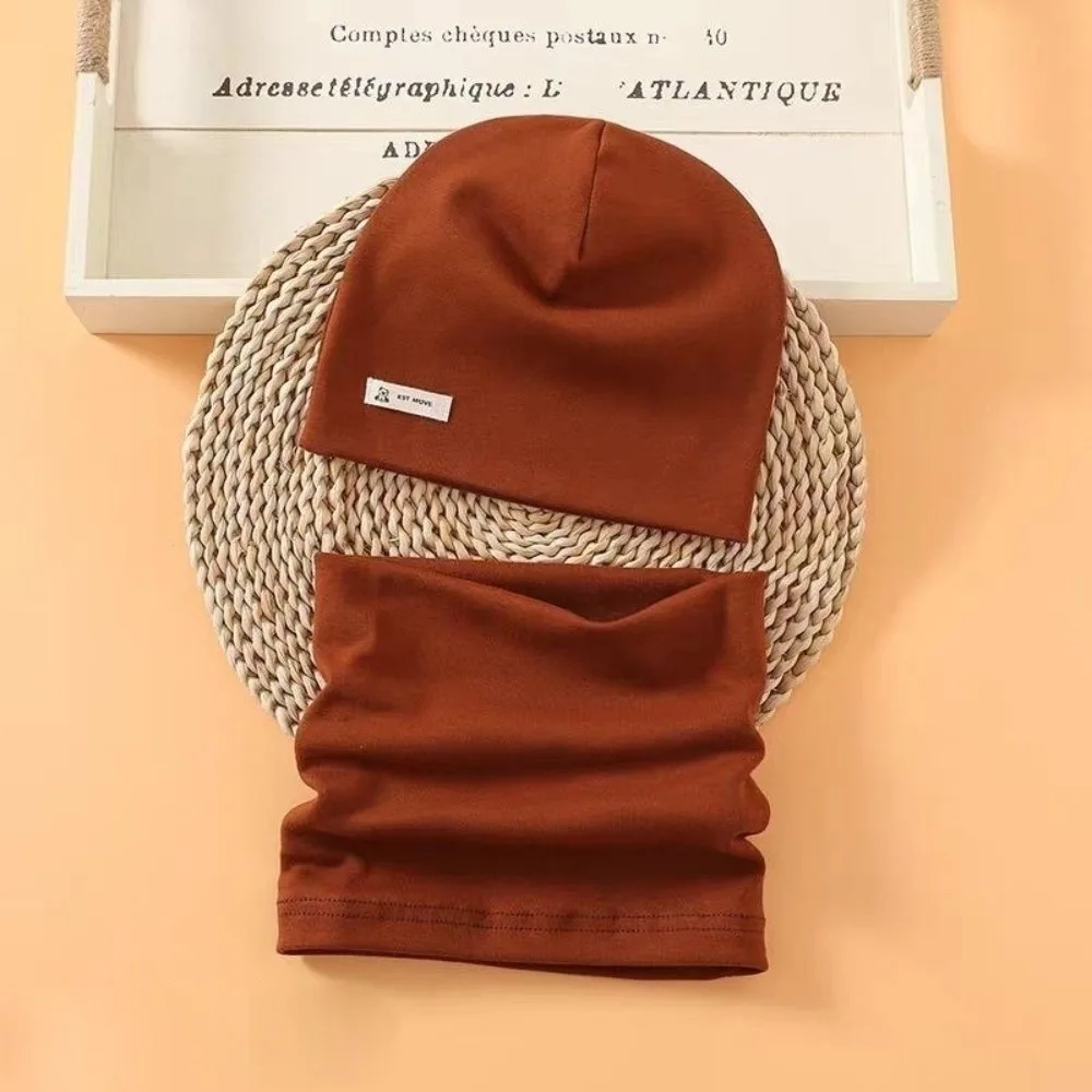 

Новый теплый шарф, шапка, комплект, ветрозащитный однотонный пуловер, морозостойкая шапка-бини, детская шапка