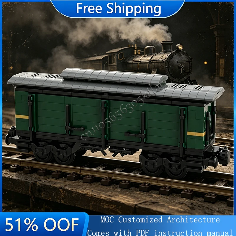 

508 PCS Western Train Freight Wagon (3 in 1) Powered Up MOC Building Block Model Children Education Assembly Toy Birthday Gifts