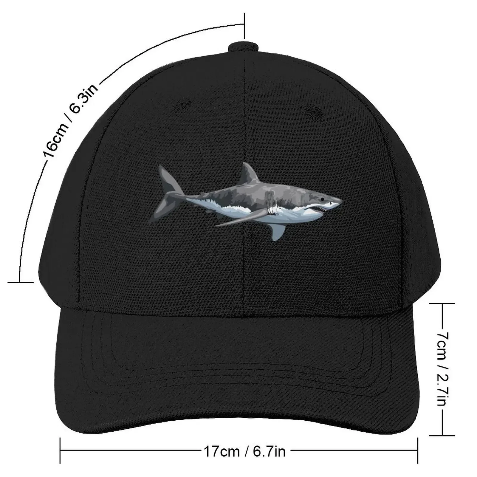 Great White Shark Baseball Cap Rugby Ball Cap Christmas Hat Anime Hat Mens Caps Women's