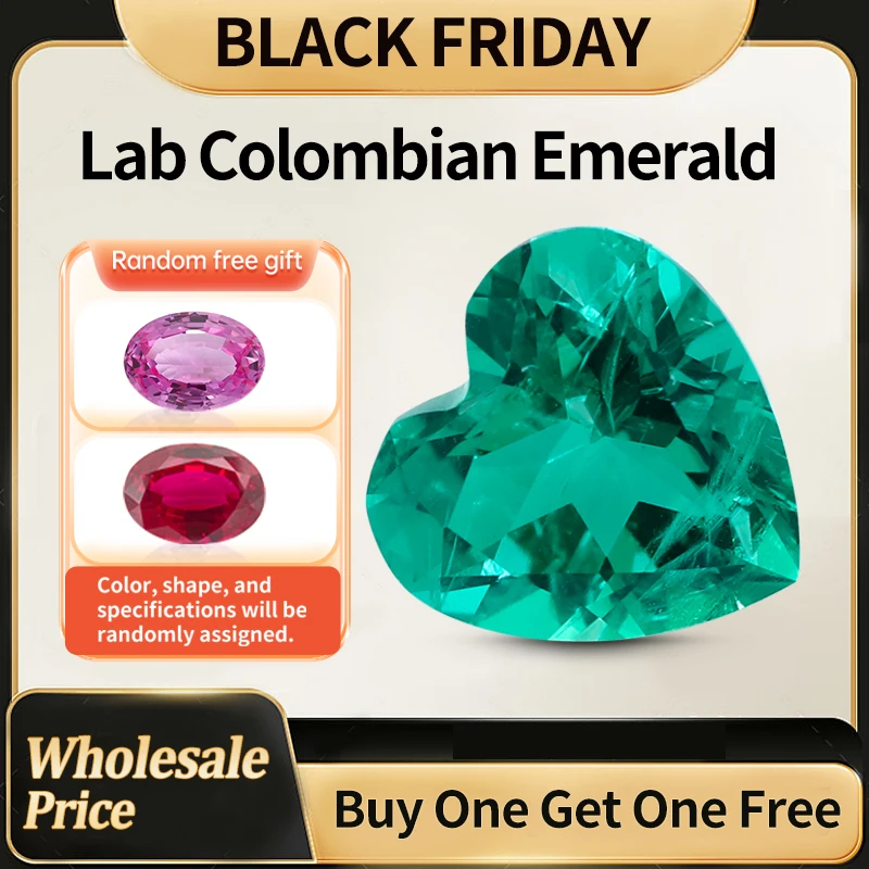 YinZheng Lab Colombian Emerald Hydrothermal Heart Cut Colombian Emerald With Certificate Lab Grown Colombian Emerald