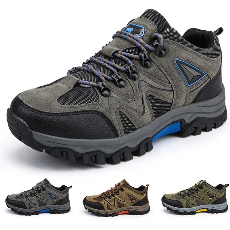 Men's All Terrain Hiking Shoes Mesh Upper Breathable Lightweight Non Slip Wear Resistant Trekking Mountain Climbing Shoes