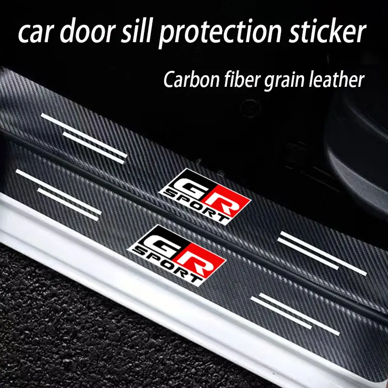 Car Carbon fiber Door Sill Welcome Pedal For Toyota GR Sport Gazoo Racing Yaris 86 Corolla Hilux Supra C-HR Accessories Interior